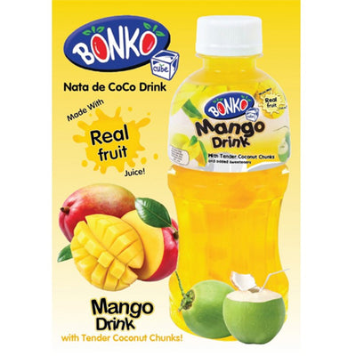 FRUIT DRINK WITH NATA DE COCO MANGO FLAVOR BONKO CUBE BRAND 24*320ML