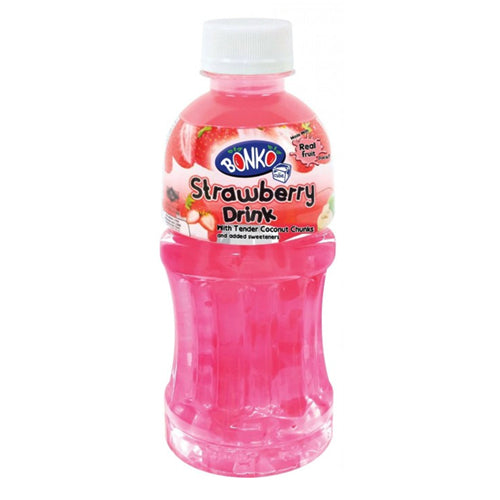 FRUIT DRINK WITH NATA DE COCO STRAWBERRY FLAVOR BONKO CUBE BRAND 24*320ML