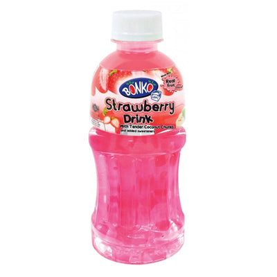 FRUIT DRINK WITH NATA DE COCO STRAWBERRY FLAVOR BONKO CUBE BRAND 24*320ML